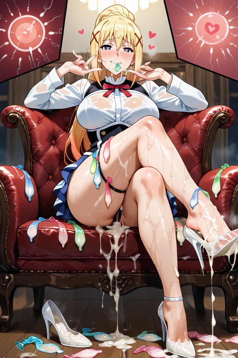 Cum On Hair, Medium Breast, Cum In Mouth Hentai AI Porn