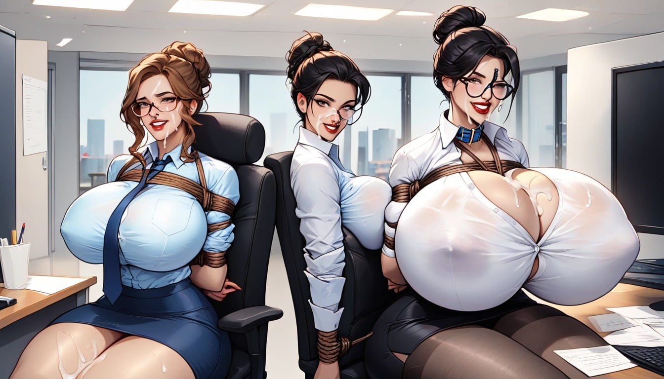 Gigantic Breast Expansion, Brown Ropes, Extremely Huge Giant Nipples AI Porn