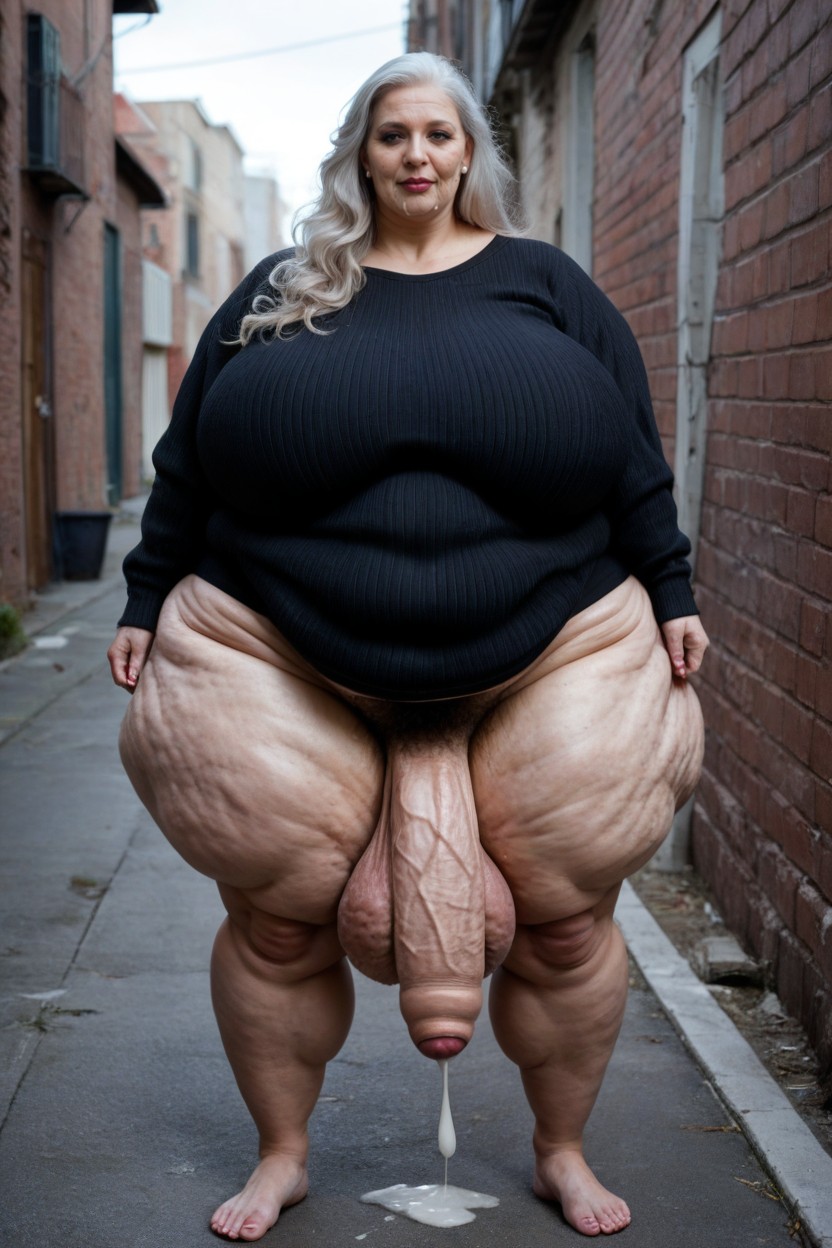Gigantic Saggy Stretch Mark Breasts Hyper Saggy Balls, Huge Round, Giant Woman AI Porn