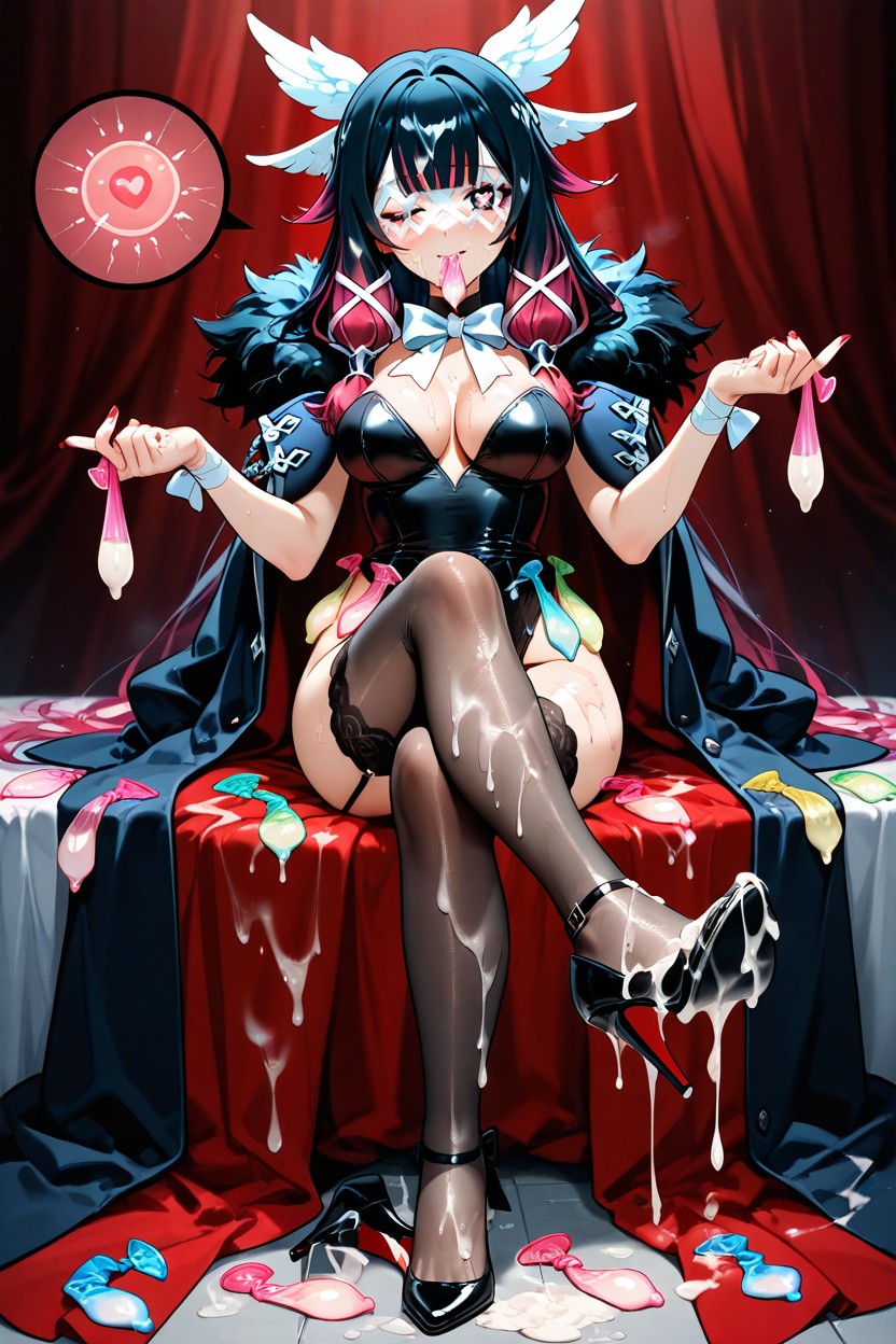 Wet Clothes, Legs Crossed, Cum In Mouth Hentai AI Porn