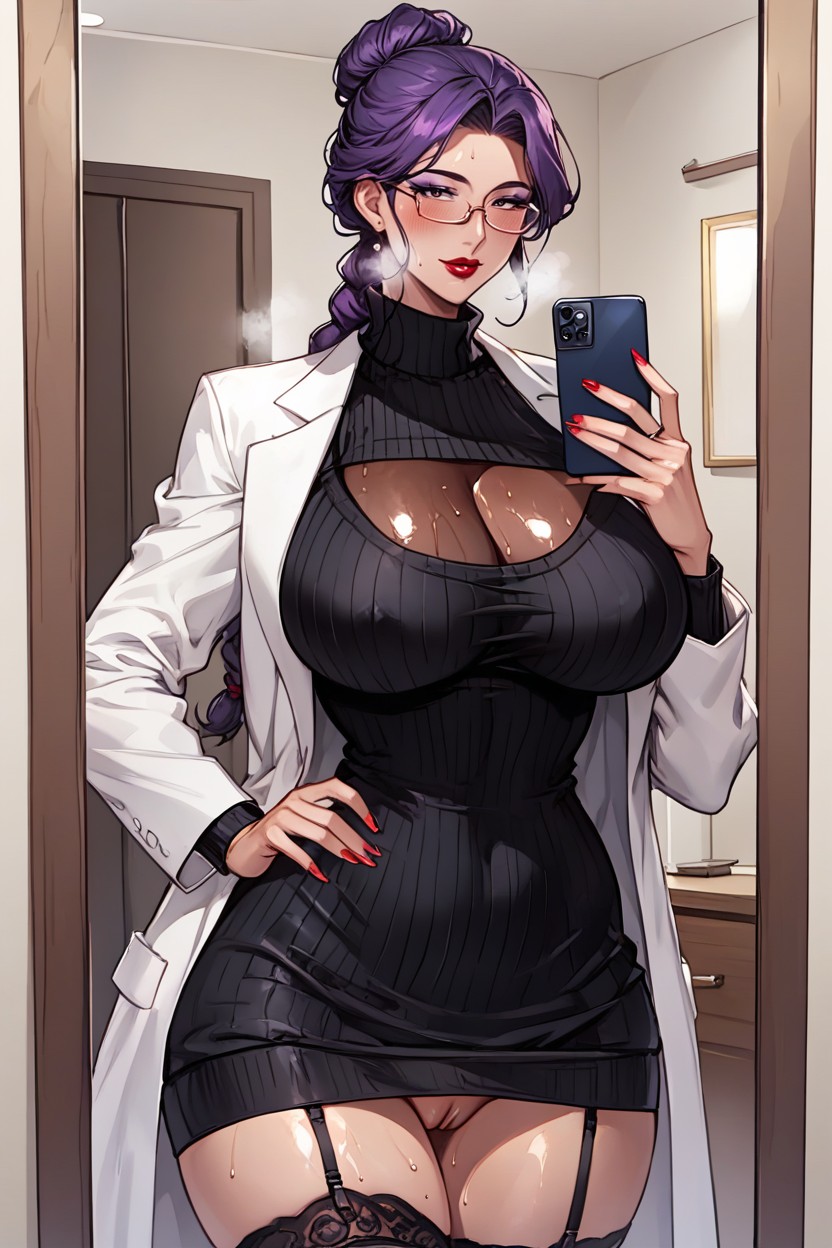 Blushing, Curvaceous, High Resolution Hentai AI Porn
