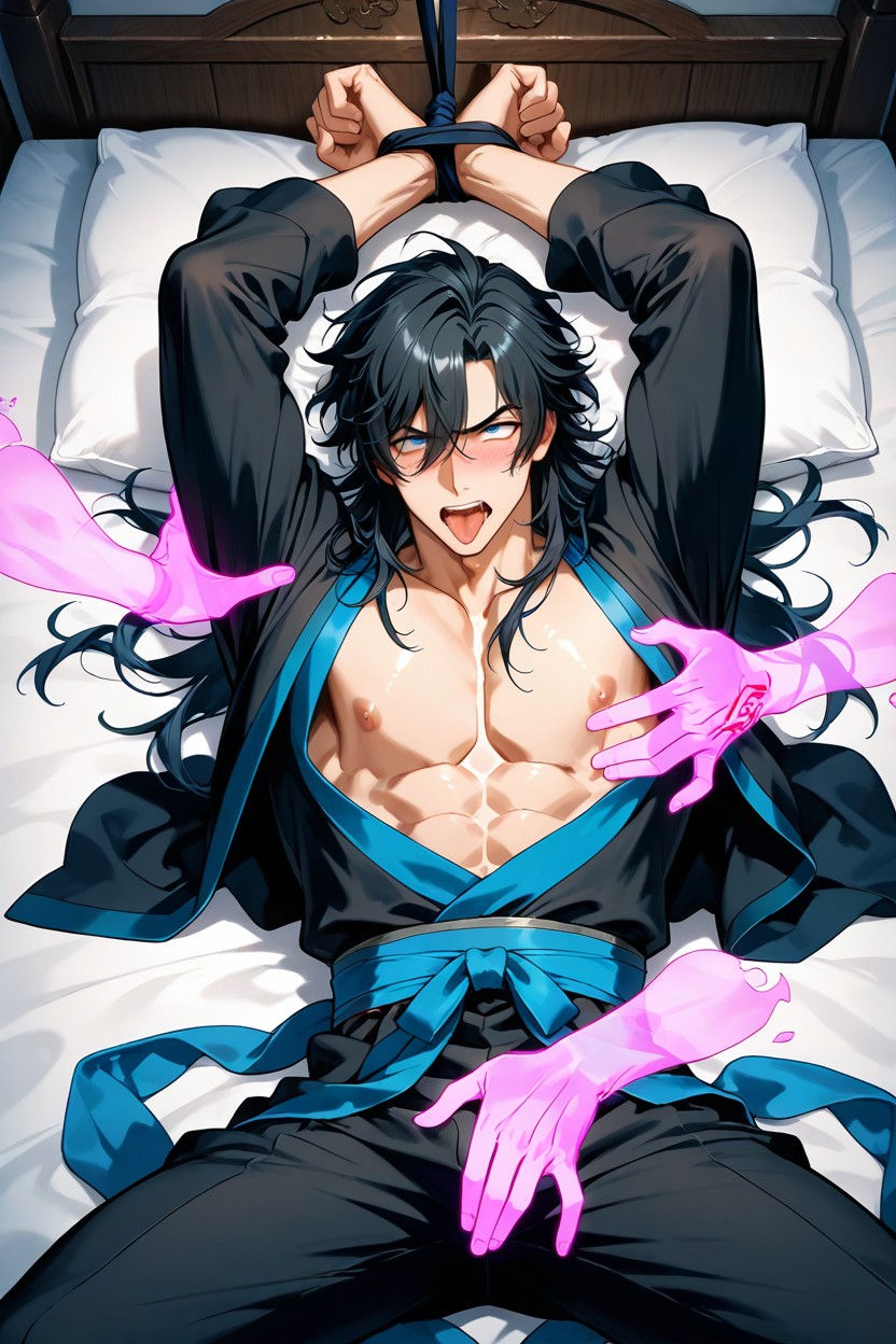 Ghost Arms Groping Him, Groping, He Have Fit Body AI Gay Porn