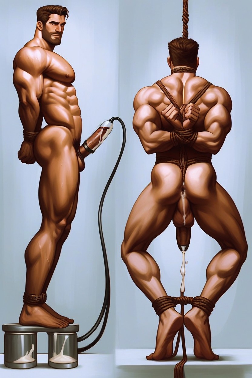 Vibrator In Asshole, Sex Slaves, Men Drooling AI Gay Porn