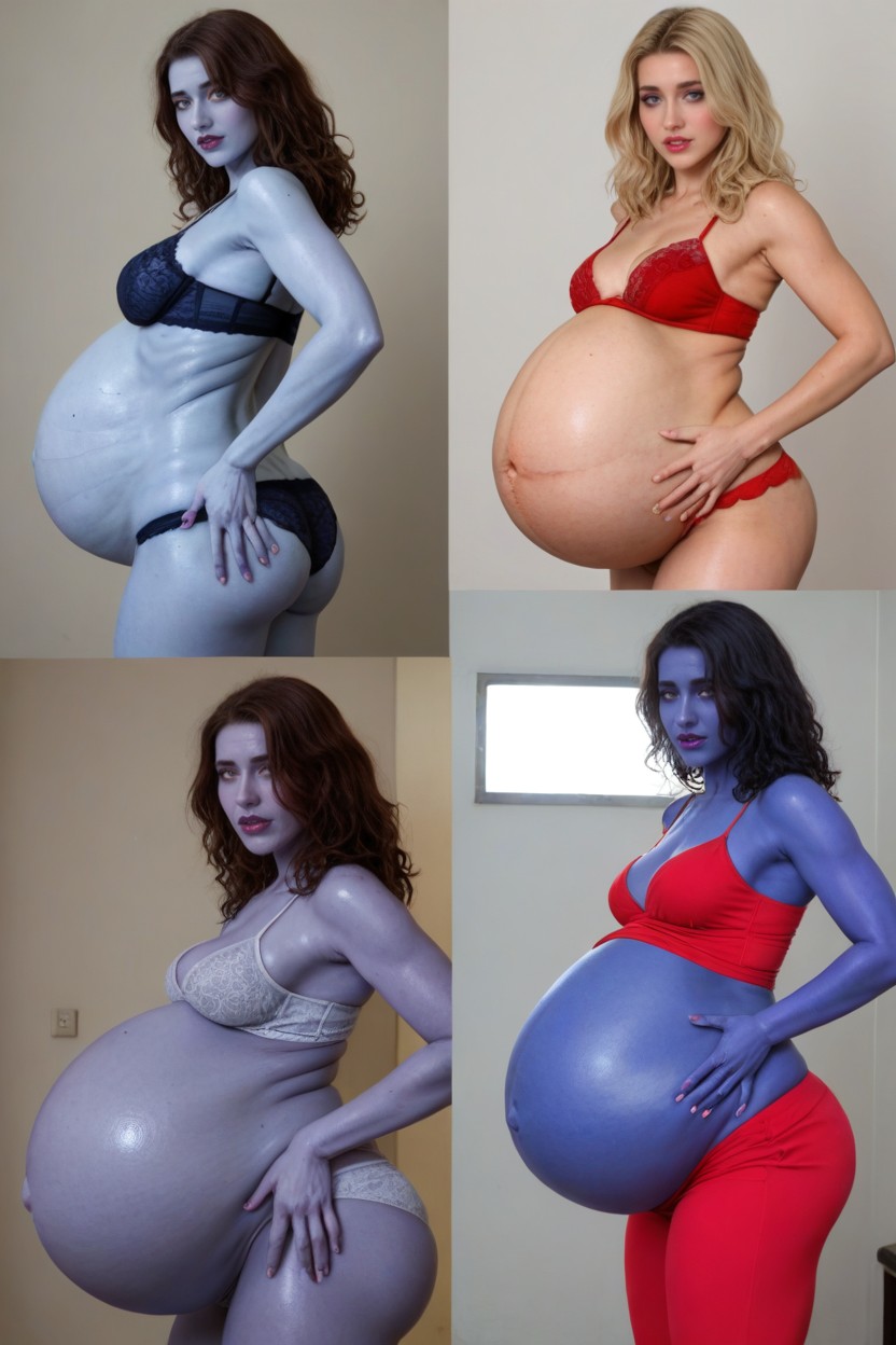 Worried, Dark Blue Skin Like A Blueberry, Purple Skin AI Porn