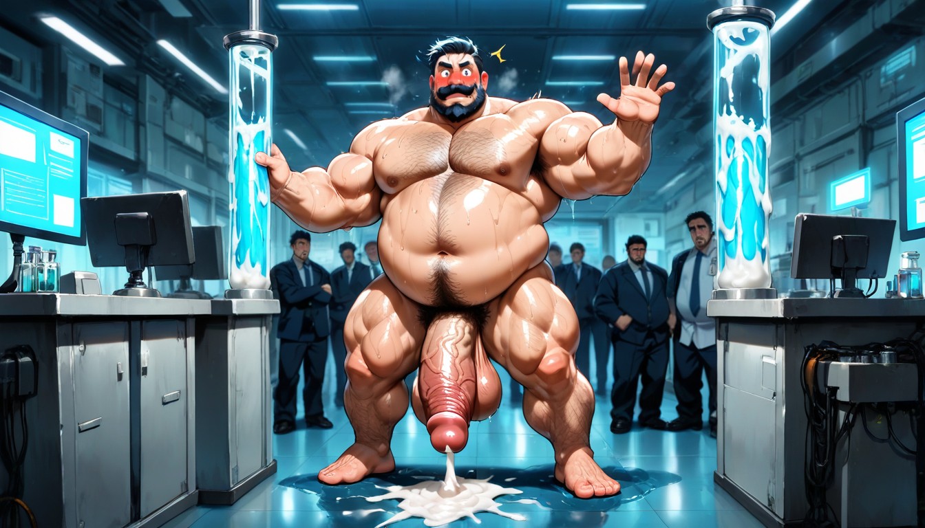 Hairy, Laboratory, Full Body AI Gay Porn