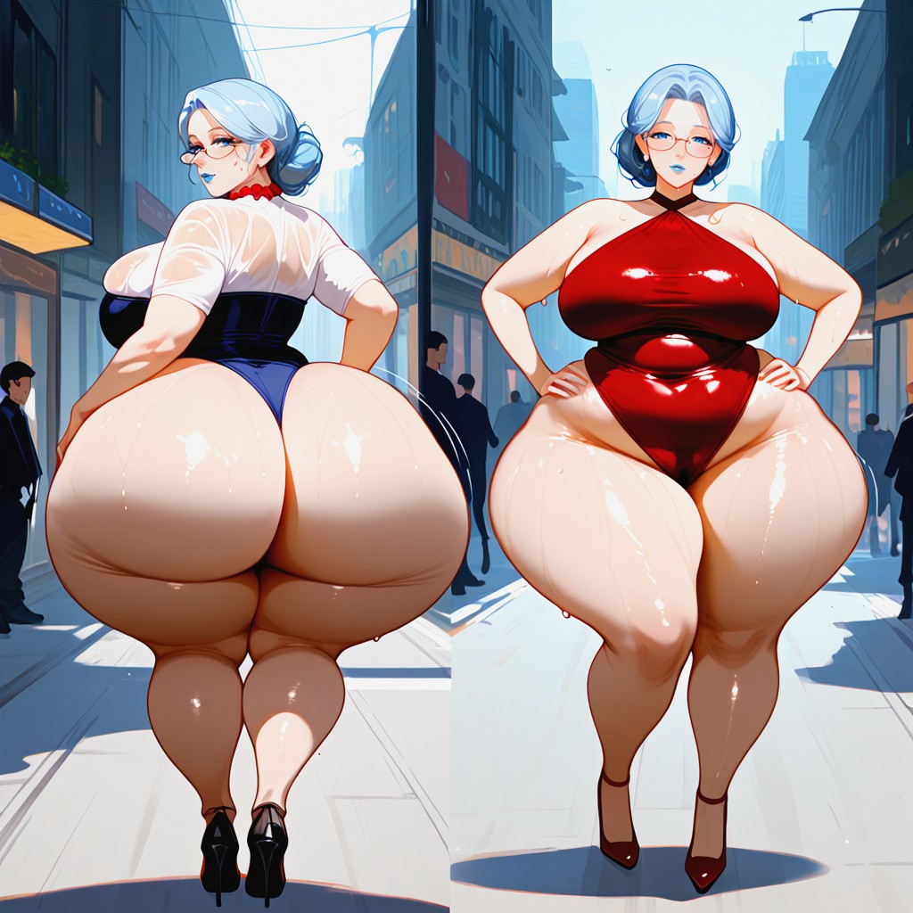 Highres, Oiled Skin, Impossible Hentai AI Porn