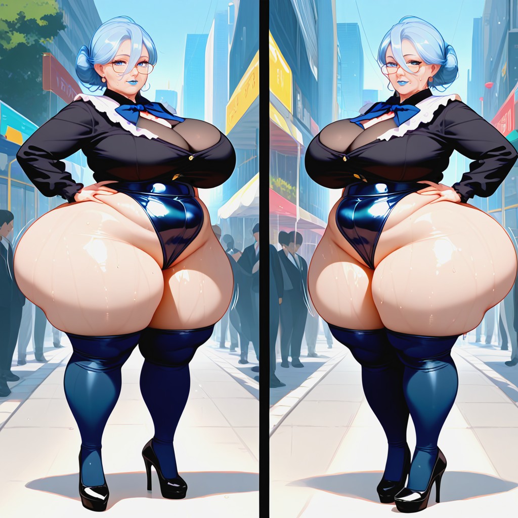 City Park Background, Hands On Her Hips, Impossible Hentai AI Porn