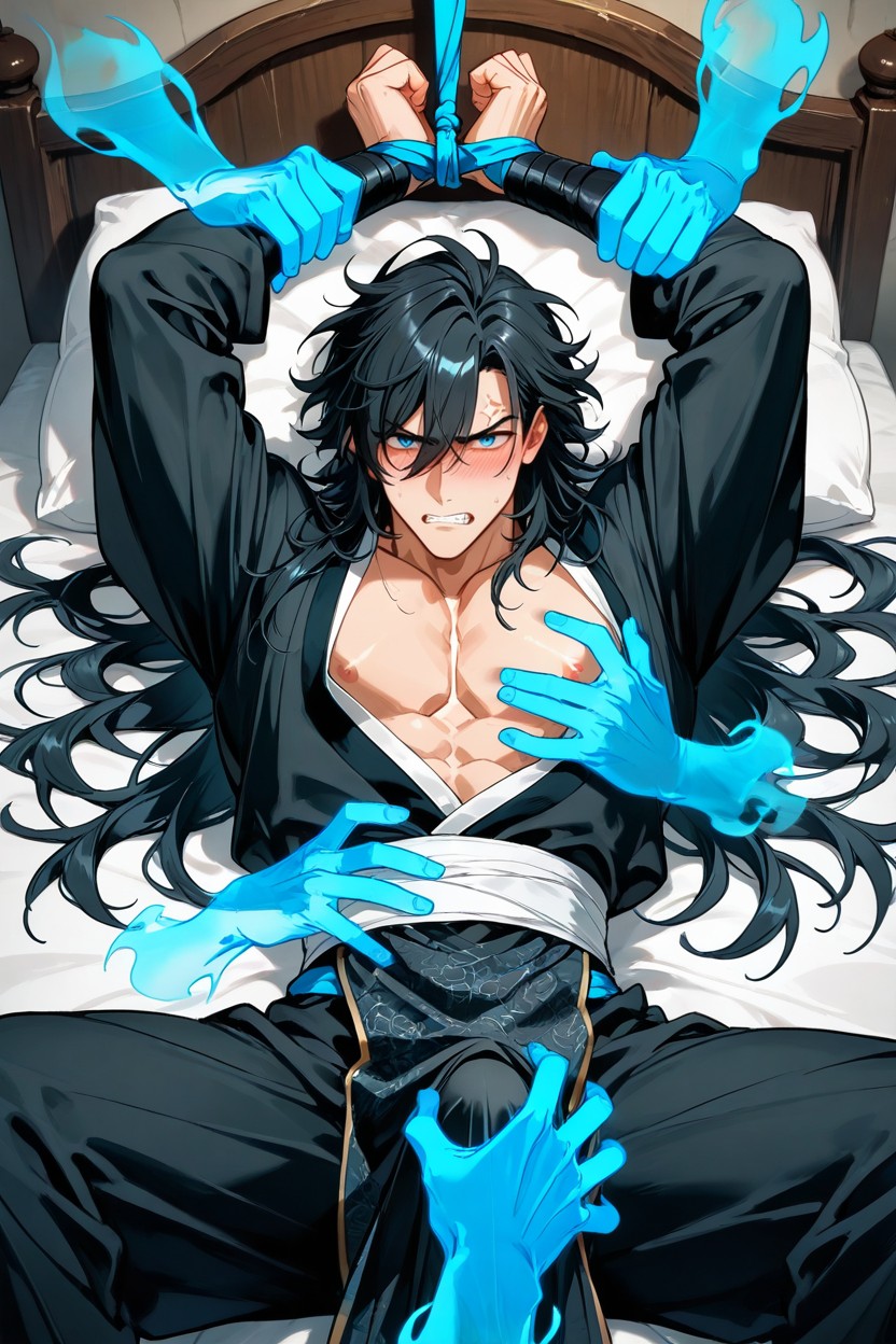 Ghost Arms, Rosy Nipples, In Chinese Costume AI Gay Porn