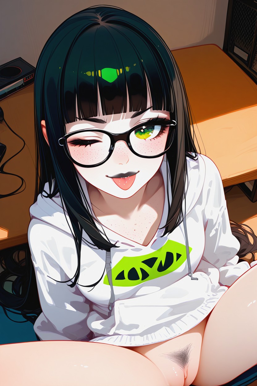 Makeup, Large Head, Top Of View Hentai AI Porn