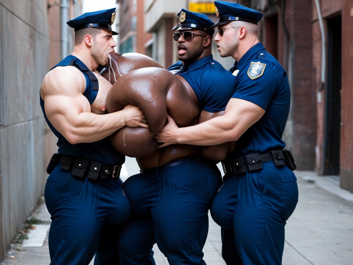 Athletic Man, African, Intensely Suckling Boobs AI Gay Porn