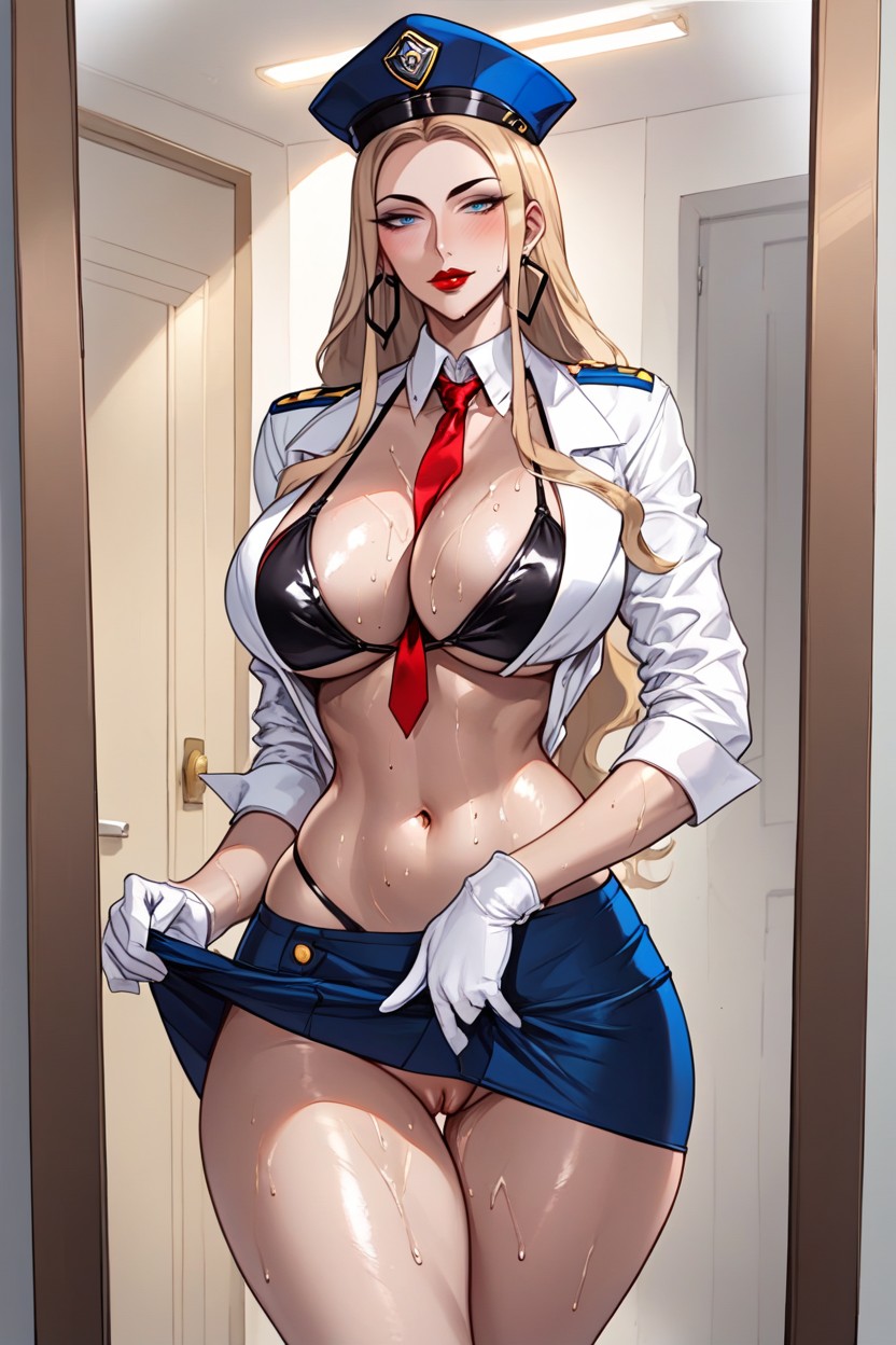 White Gloves, Cleavage, Massive Breast Hentai AI Porn