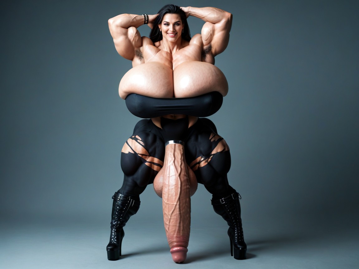 Massive Muscles, Impossibly Long Hyper Penis, Massive Muscles Shemale AI Porn
