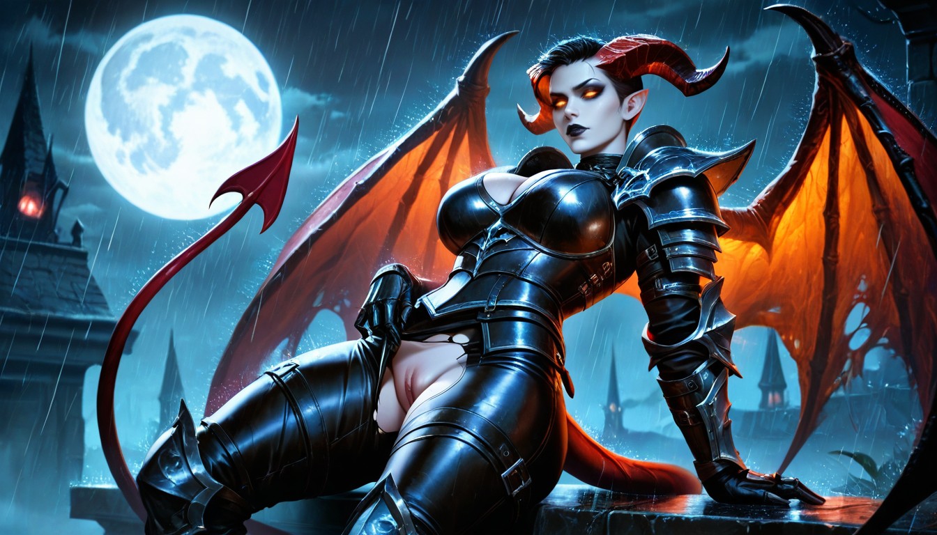 Night, Lilith From Diablo Iv, Full Armor AI Porn