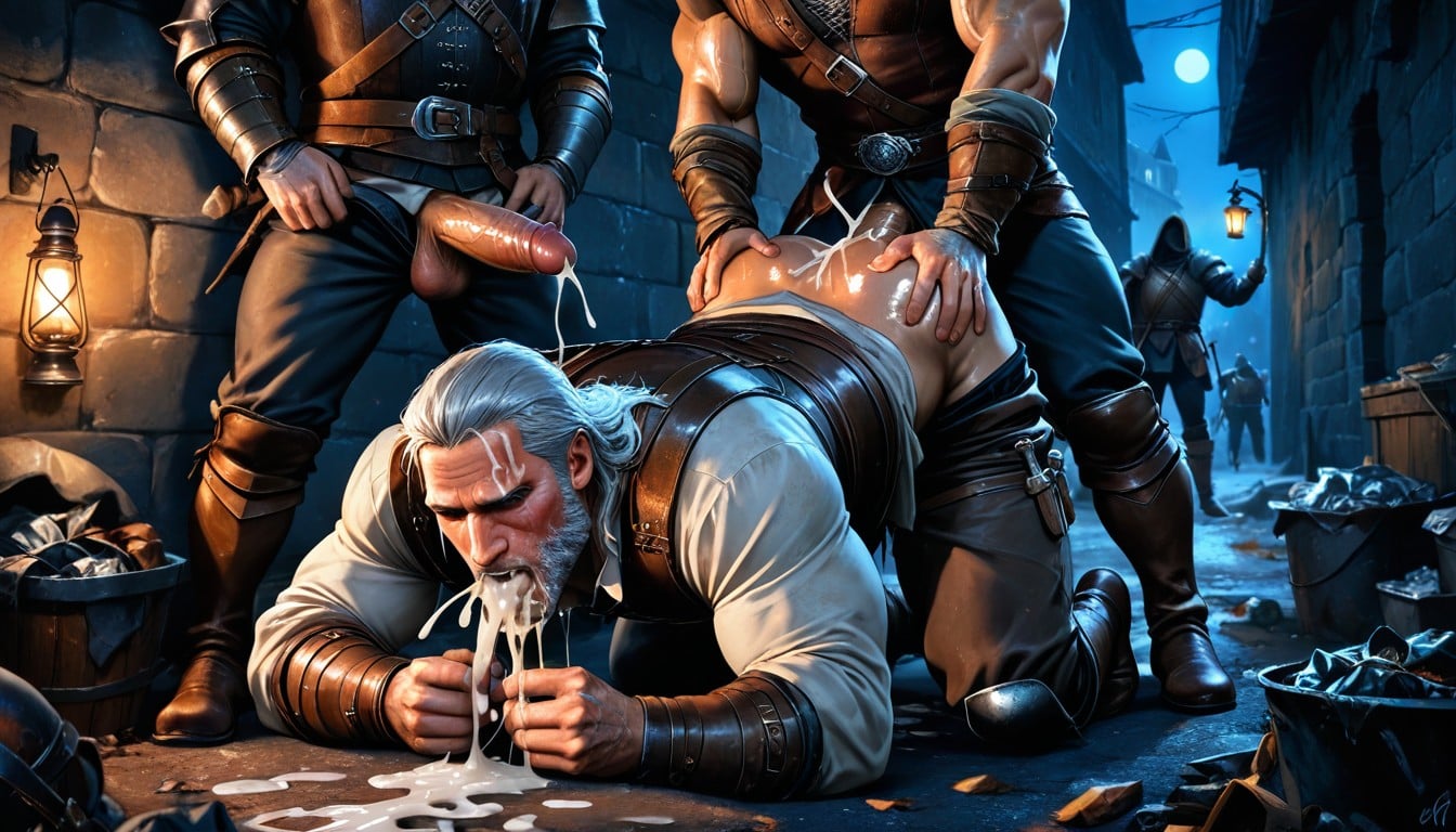 Scarred Body, Ripped Leather Gear, Bubble Butts AI Gay Porn