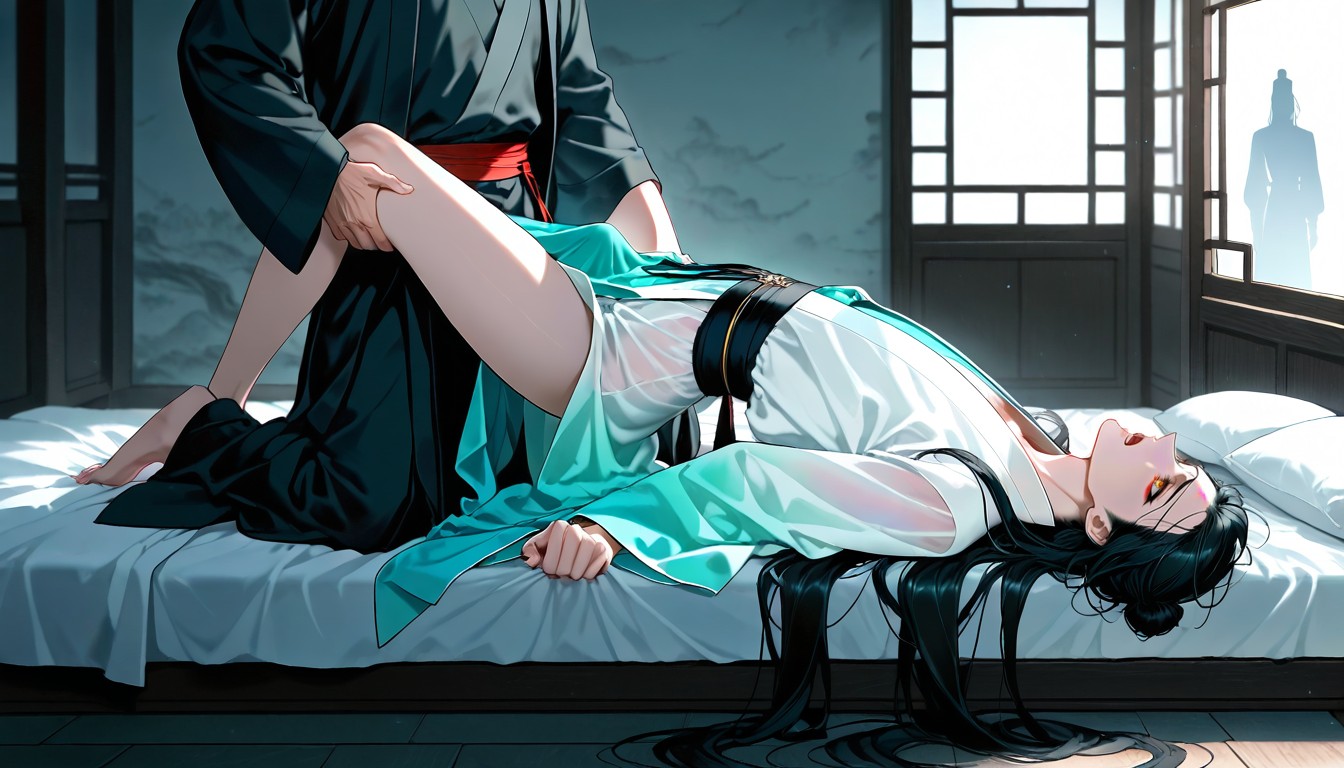 Moaning, Lifting Hips From The Bed, Side View AI Gay Porn