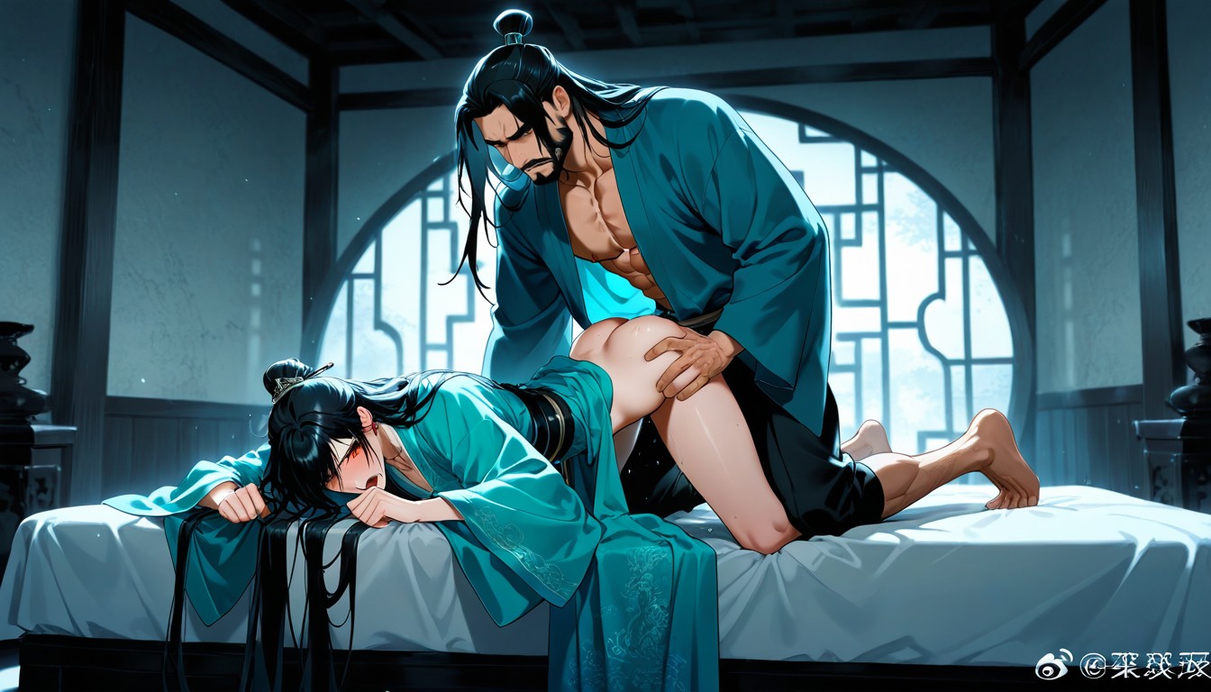 No Pants, In Ancient Room, Fucked By Handsome Man With Very Long Hair AI Gay Porn