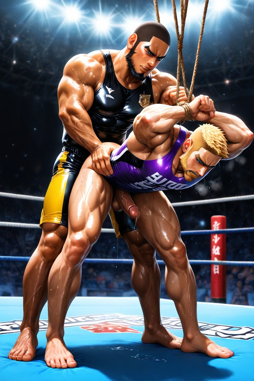 Ultra Realistic Photograph, Wrestling, Sweaty AI Gay Porn