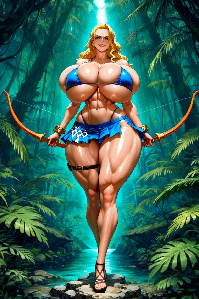 Large Fat Thighs, Wide Heavy Breasts, Fit AI Porn