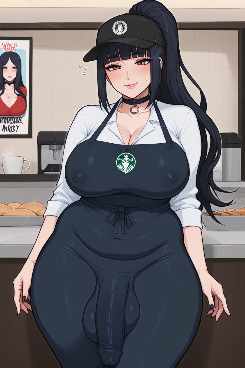 Thick Girthy Bulge, Blunt Bangs, Form Fitting Clothes Shemale AI Porn