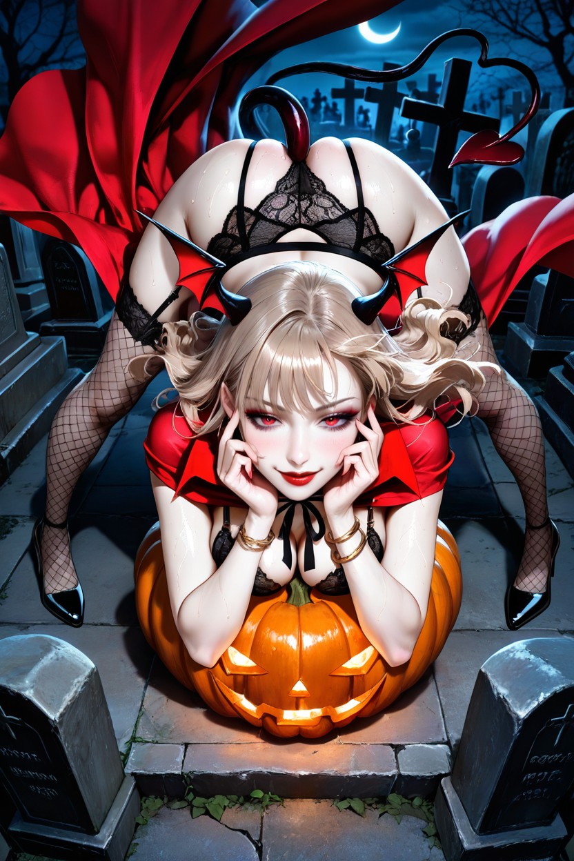 Dark Red Lips, Top Down View, 18+ Hentai AI Porn