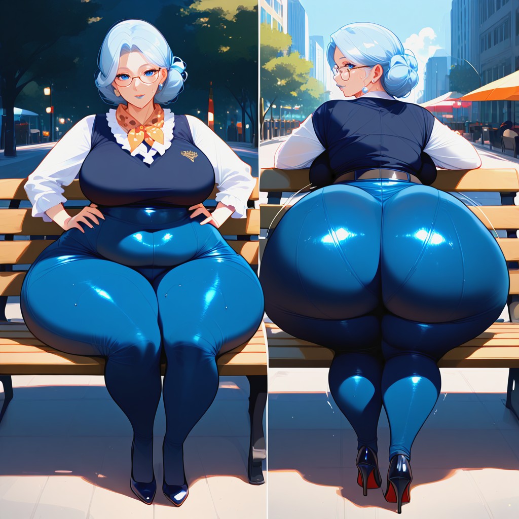 Impossible, Blue Leg Warmer, Hands On Her Hips Hentai AI Porn