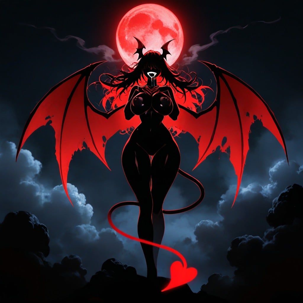 Devil Wings, Cinematic, Neon Style Hentai AI Porn