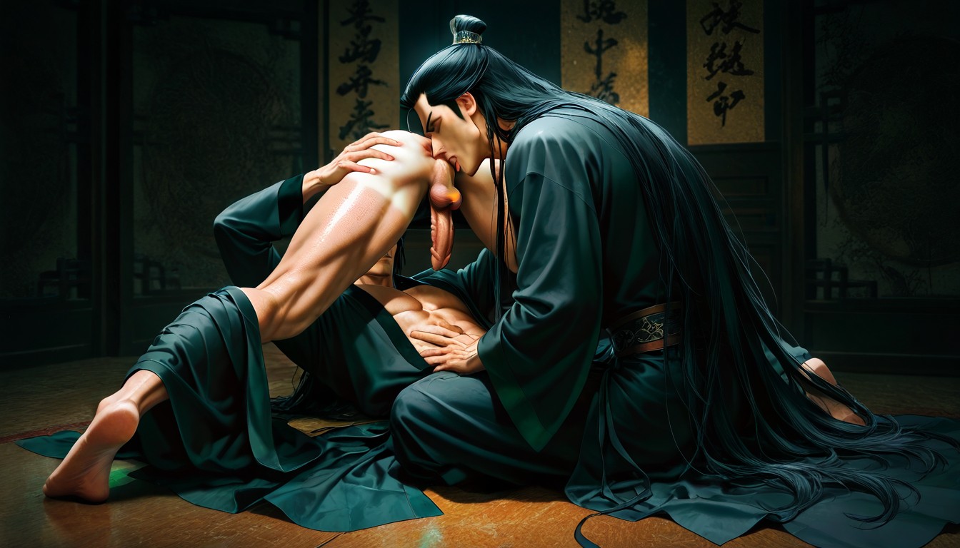 In Chinese Costume, Hanfu, 2 People AI Gay Porn
