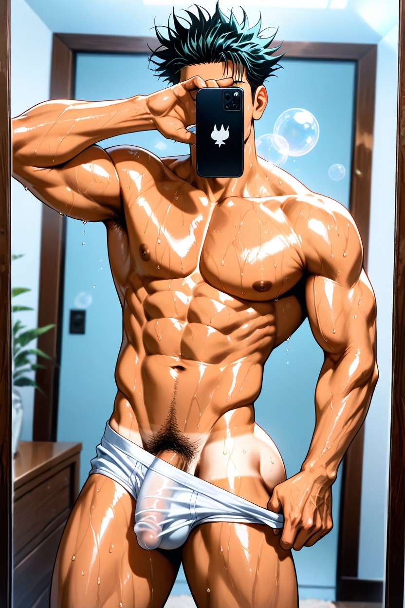 Standing, Broad Shoulders, No Shirt AI Gay Porn