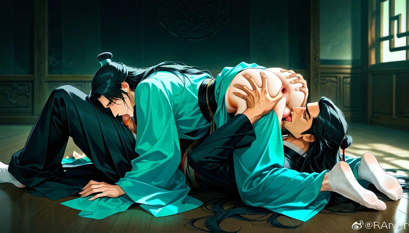 In Chinese Costume, Licking Ass, Skinny AI Gay Porn