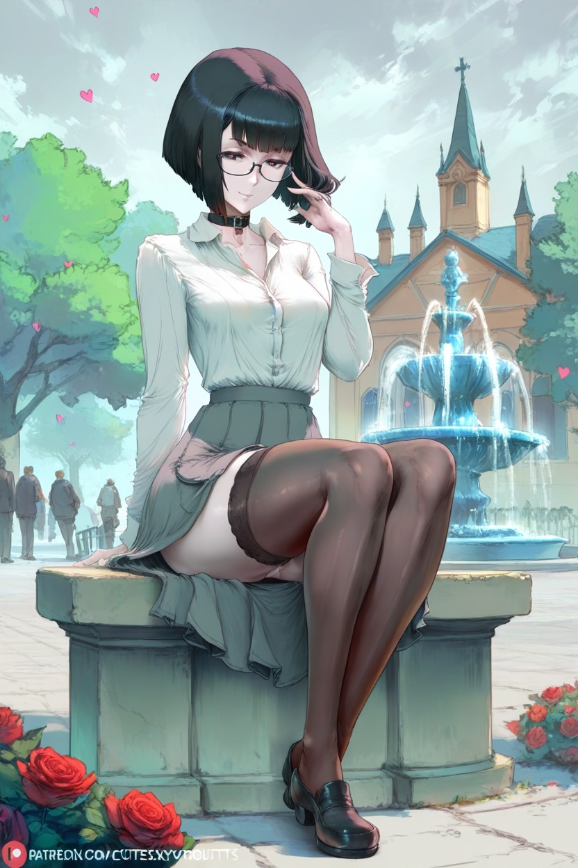Abroad, Touching Face, Playground Hentai AI Porn