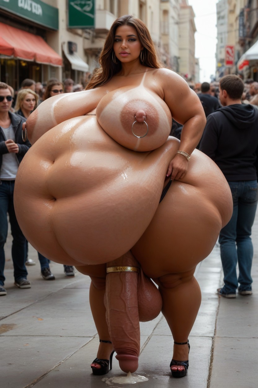 Tight Straps Across Fat Belly, Strappy Clothing, Mucha Gente Alrededor Porno BBW IA
