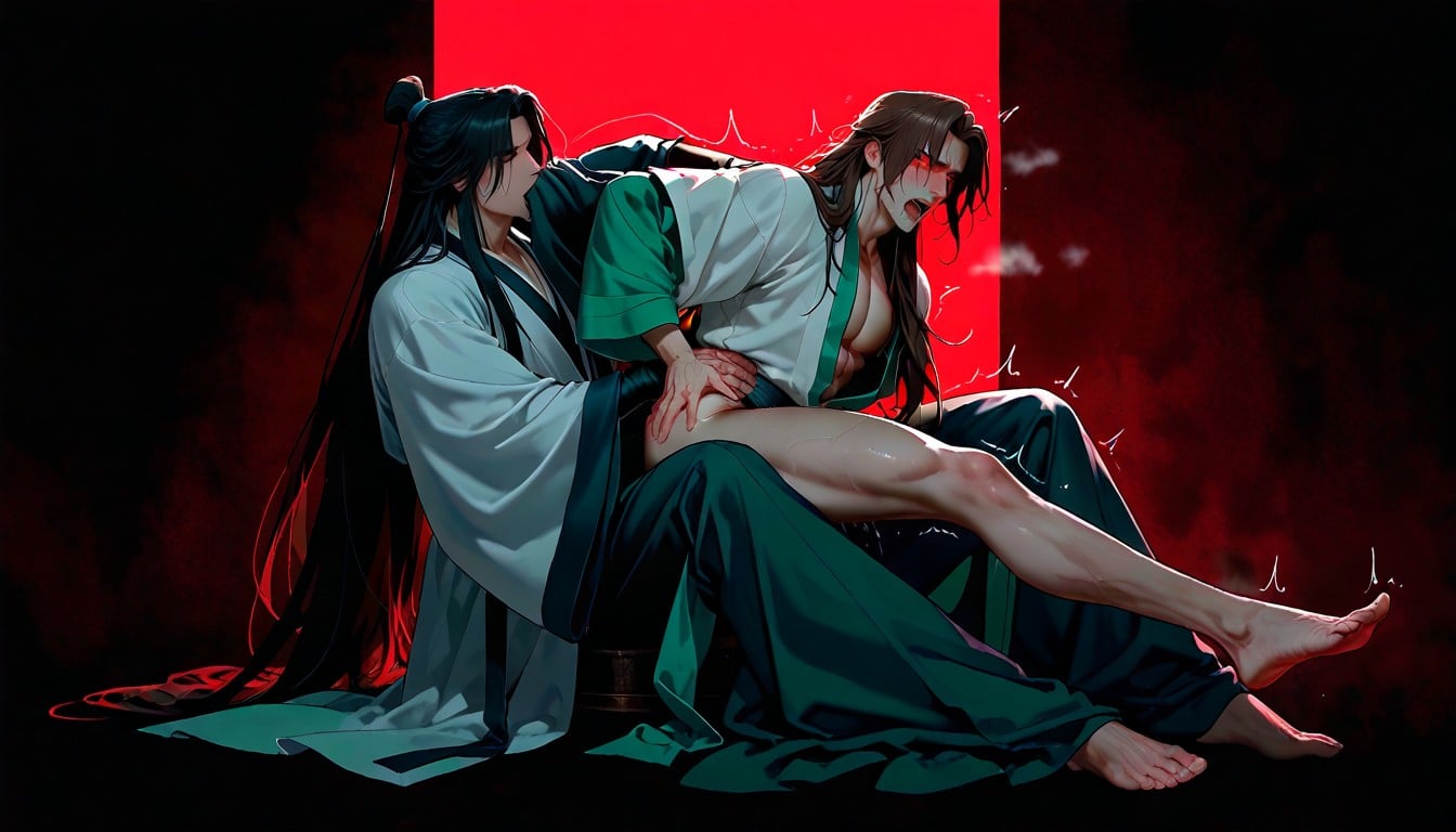 Rough Sex, 18+, Chinese Prince Fucked By Long Hair Man With Open Hanfu AI Gay Porn