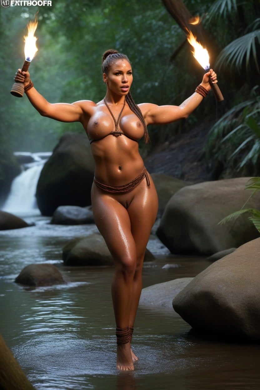 African, Under Arms Hair, Tribal Tattoos AI Porn
