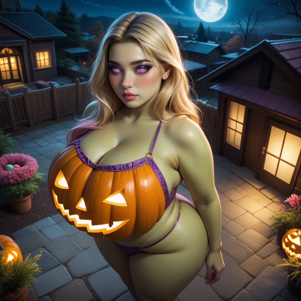 Shy Woman, Perfect Night, She Is Holding A Bowl Filled With Candies BBW AI Porn