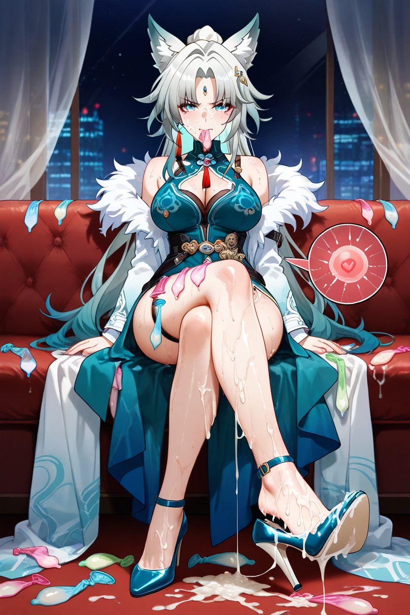 A Lot Of Used Condom, Cum On Shoes, Wet Clothes Hentai AI Porn