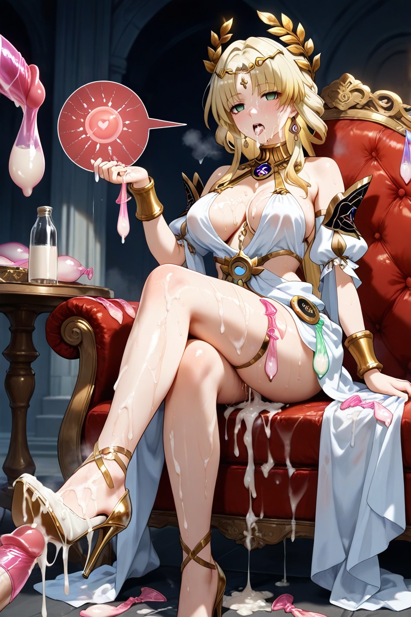 Oiled Body, Style Anime, Heel Raised Hentai AI Porn