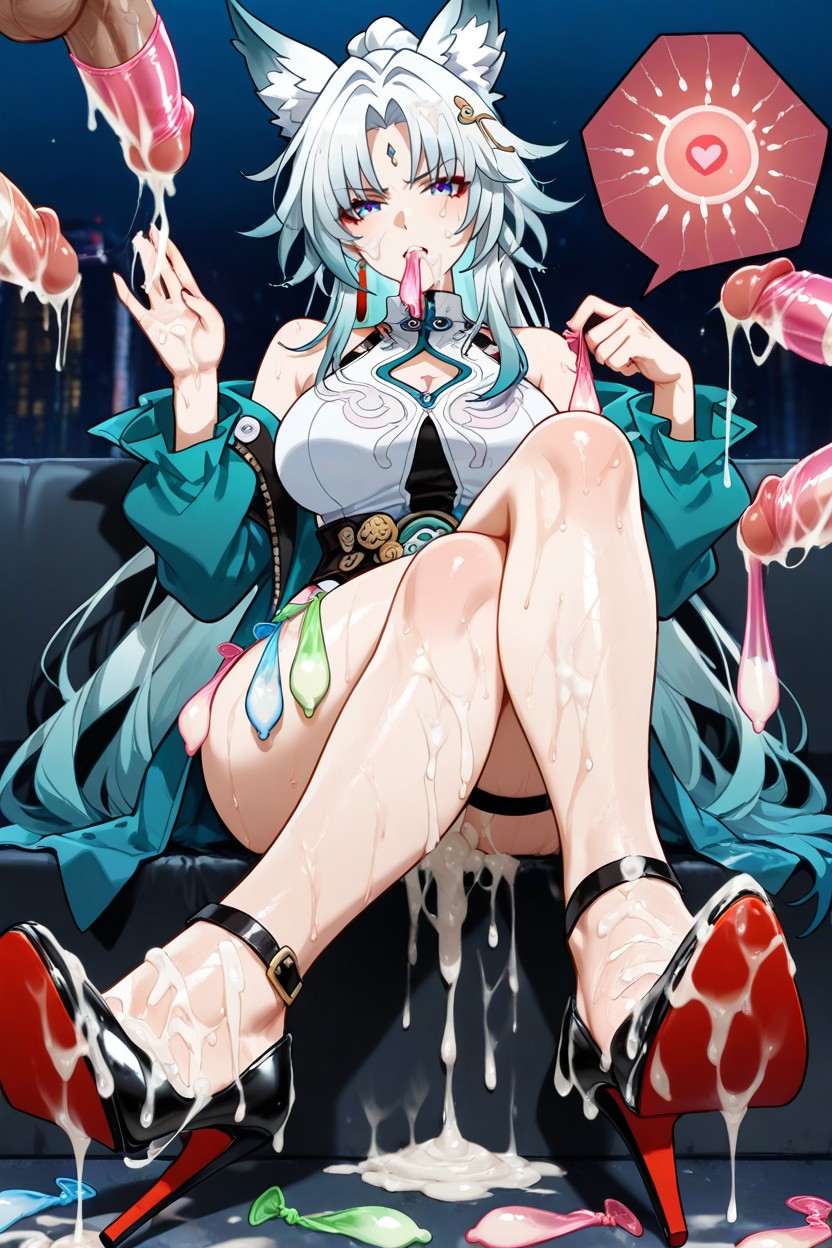 Cum On Legs, Heel Raised, After Sex Hentai AI Porn