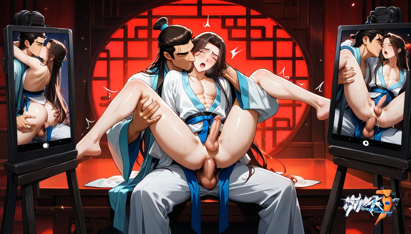 Fucking From Behind, Being Fucked From Behind By A Handsome Guy, Arms On The Back AI Gay Porn