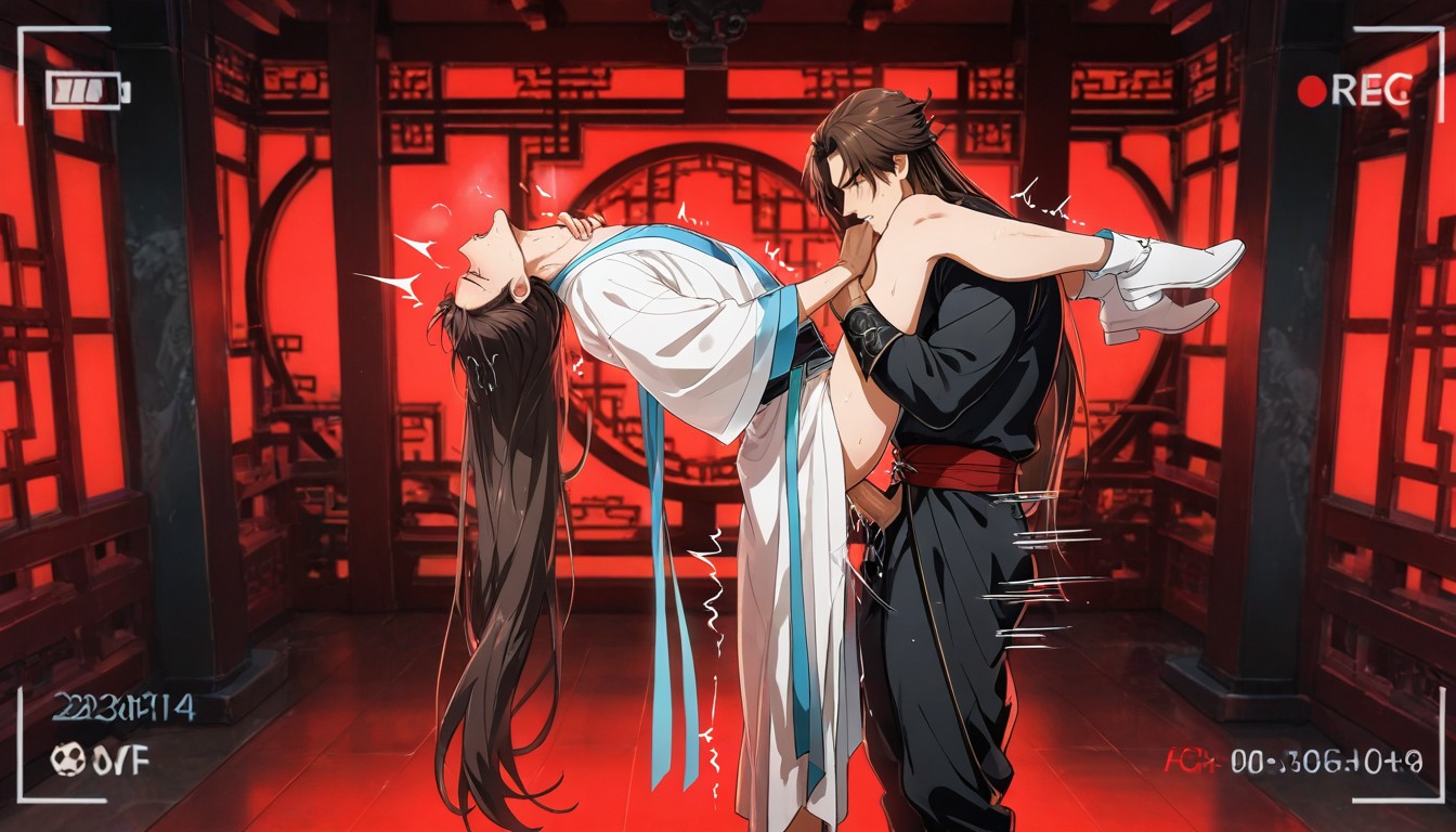 Donghua Style, Messy Brown Hair, Carrying From Behind AI Gay Porn