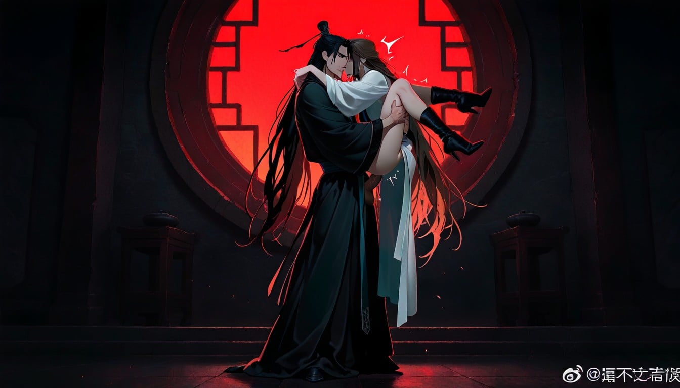 Biting Neck, Rough Sex, Masculine Hanfu With Long Sleeves AI Gay Porn