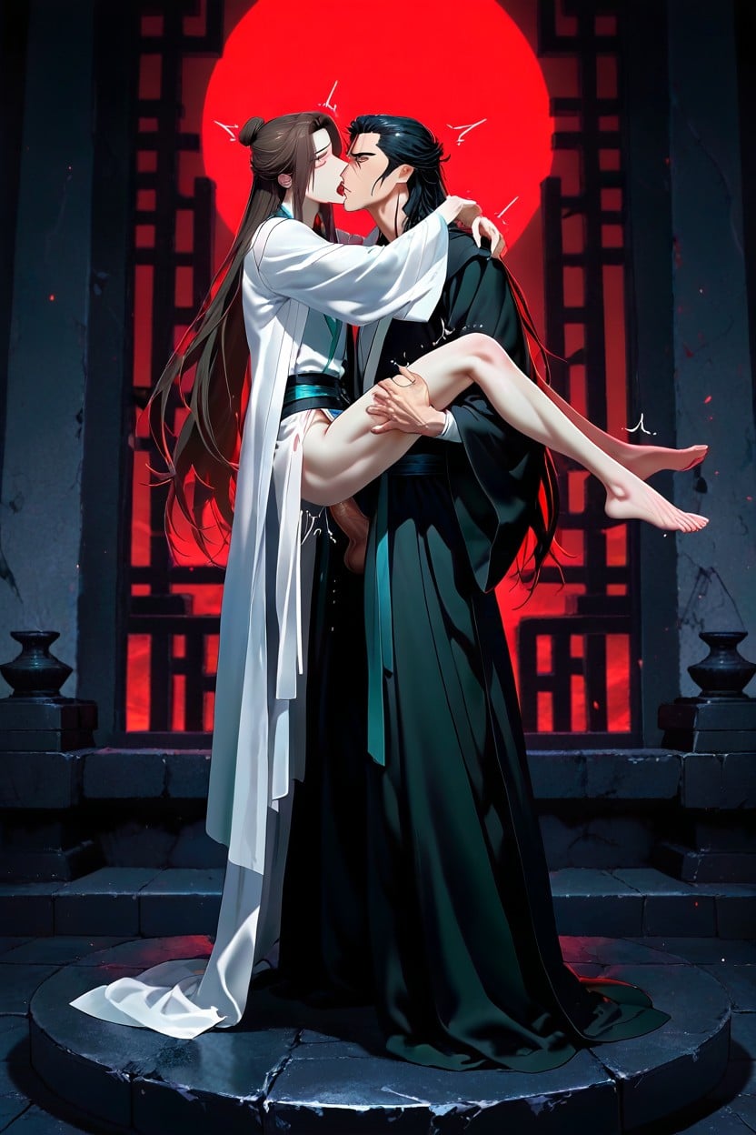 Red Lighting, Arms On The Back, Skinny AI Gay Porn