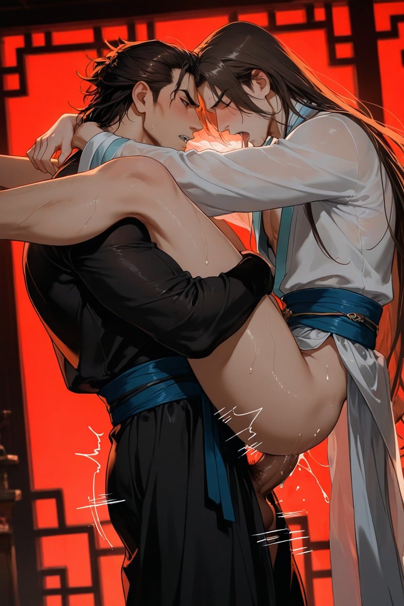 Male On Male, Being Fucked From Behind By A Handsome Guy, Holding Prince’s Legs AI Gay Porn