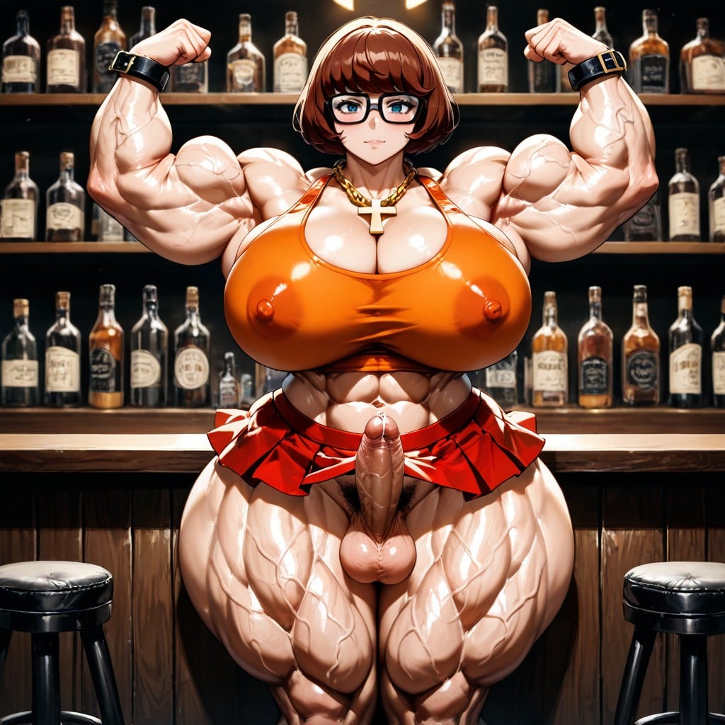 Velma Dinkley From Scooby Doo, Standing, Pubic Hair Hentai AI Porn