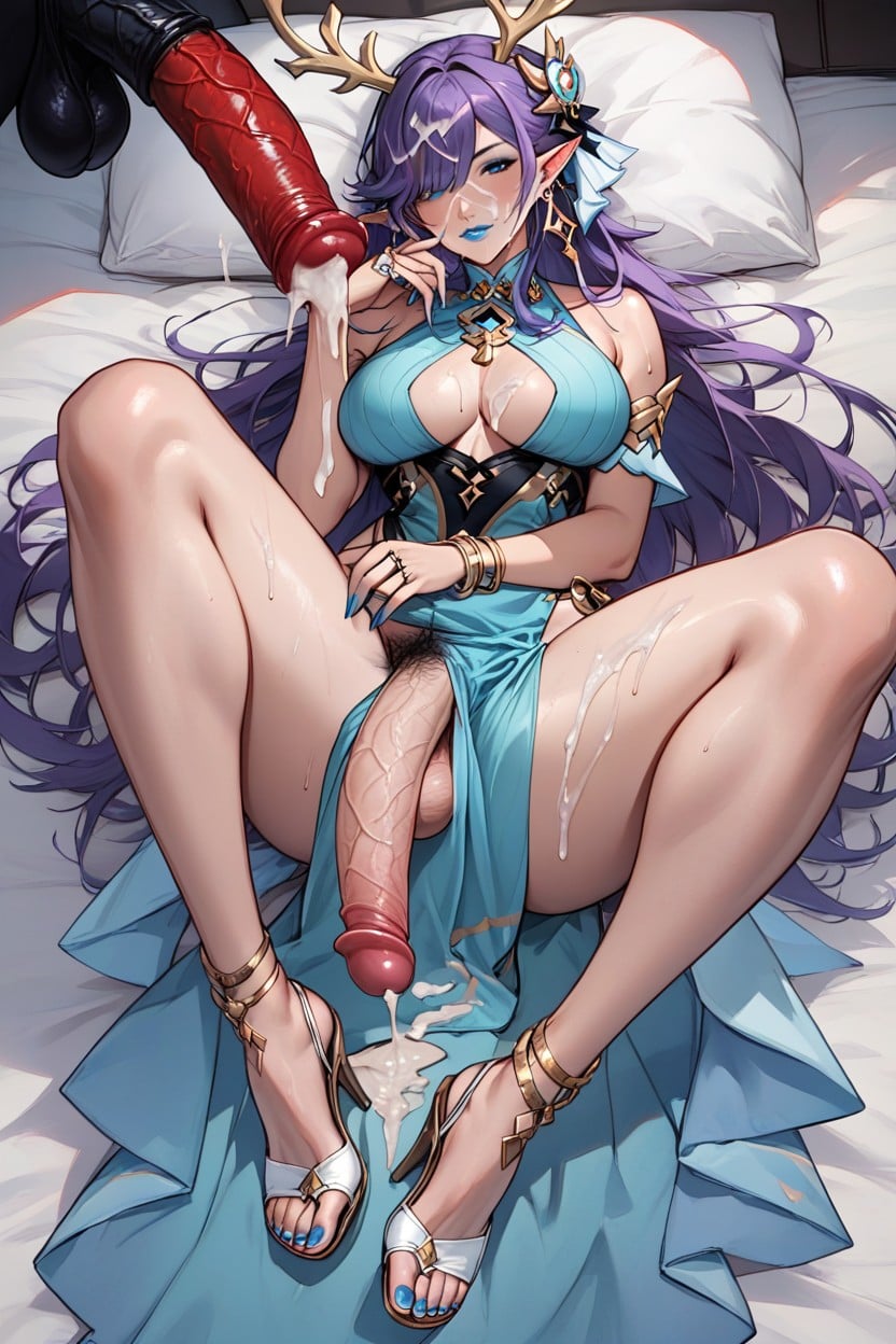 Hair Intakes, Strappy Heels, Long Hair Hentai AI Porn