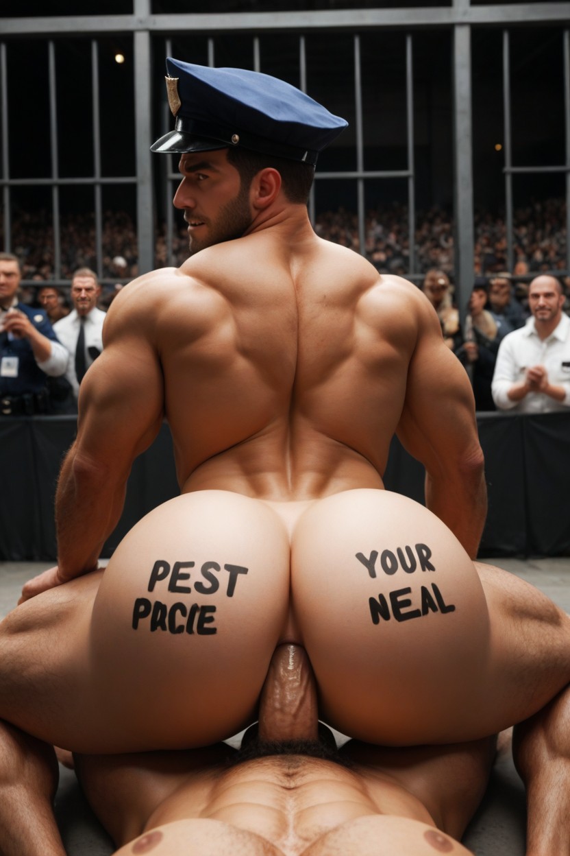 Milking Demonstration, Smug Expression, Crowd Watching AI Gay Porn