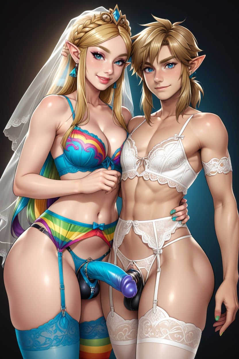 Strap-on Dildo, And, Blonde AI Porn
