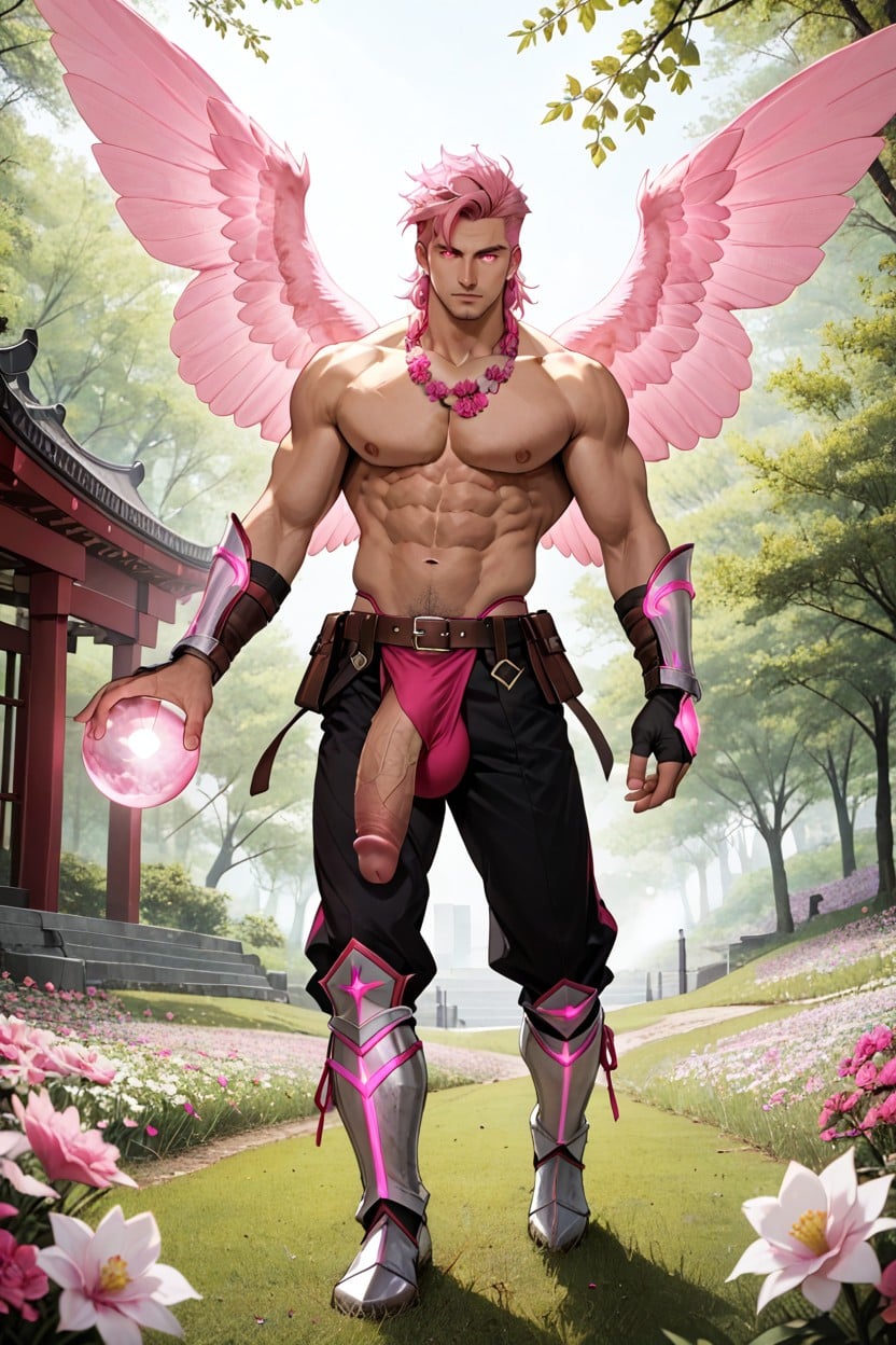 Pink Hair, Massive Flaccid Bulge, Flying AI Gay Porn