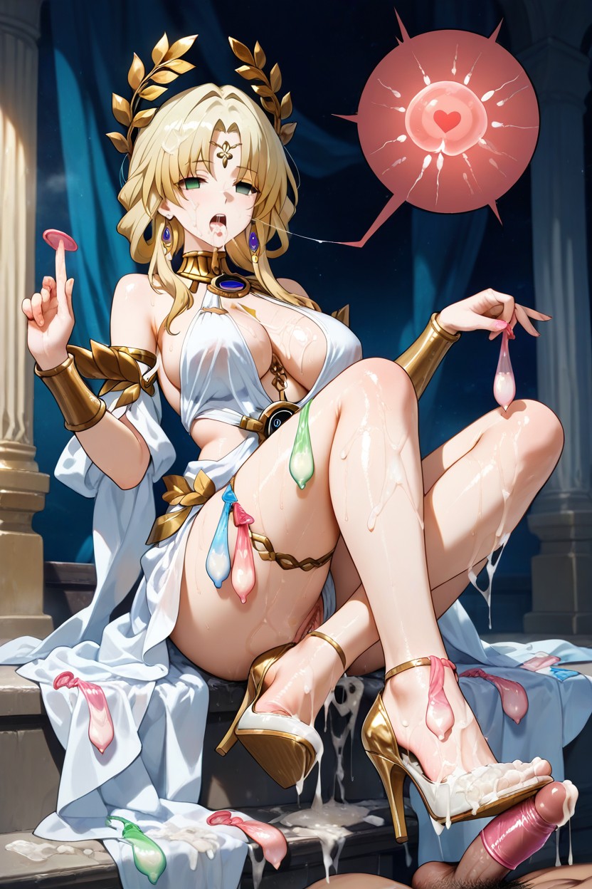 Medium Ass, Greek Goddess Outfit, Sitting Hentai AI Porn