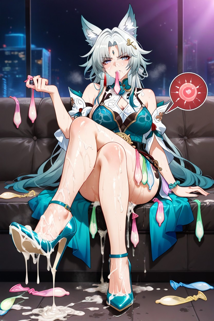 Sperm Covered Feet, Semen Soaked High Heels, Skinny Hentai AI Porn
