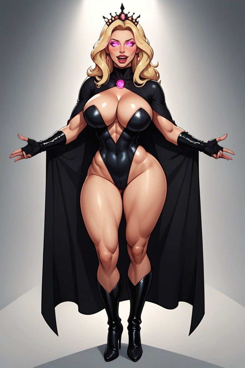 Invisible Woman, Standing Straight With Legs Spread Wide Apart, Fit MILF AI Porn
